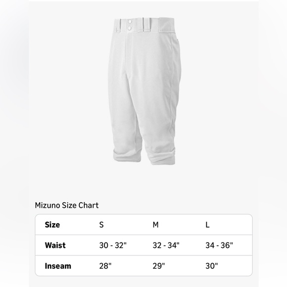 NWT Mizuno | Bundle of 2 Men’s Short Baseball Pants White sz M - Picture 6 of 7